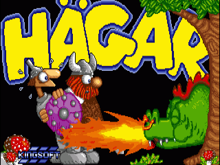 Hagar The Horrible title screen for Amiga